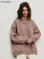 Bornladies Oversized Hoodies & Sweatshirts for Women Autumn Winter Thick Warm Fleece Sweatshirt Girls Streetwear Loose Pullovers