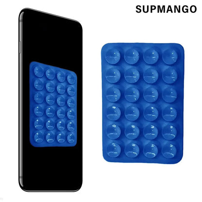 Suction Cup Wall Stand Mat Multifunctional Silicone Leather Square Phone Single-Sided Case Anti-Slip Holder Mount Suction