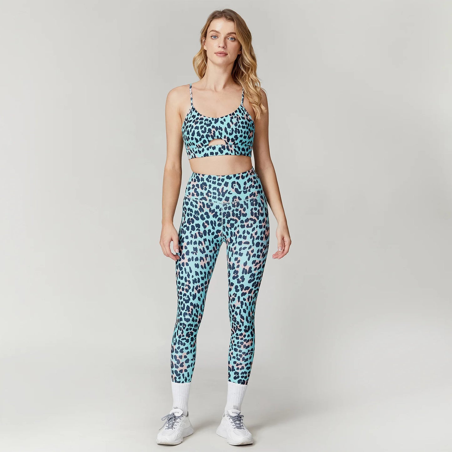 Leopard Print Yoga Set Women Clothing Tracksuits Quick Dry Women's Fitness Pants Sets Woman Outfits Women’s Gym Pants Suit