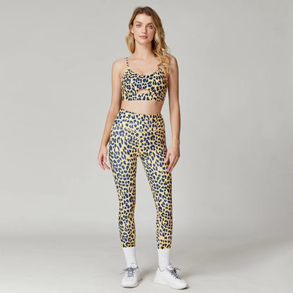 Leopard Print Yoga Set Women Clothing Tracksuits Quick Dry Women's Fitness Pants Sets Woman Outfits Women’s Gym Pants Suit