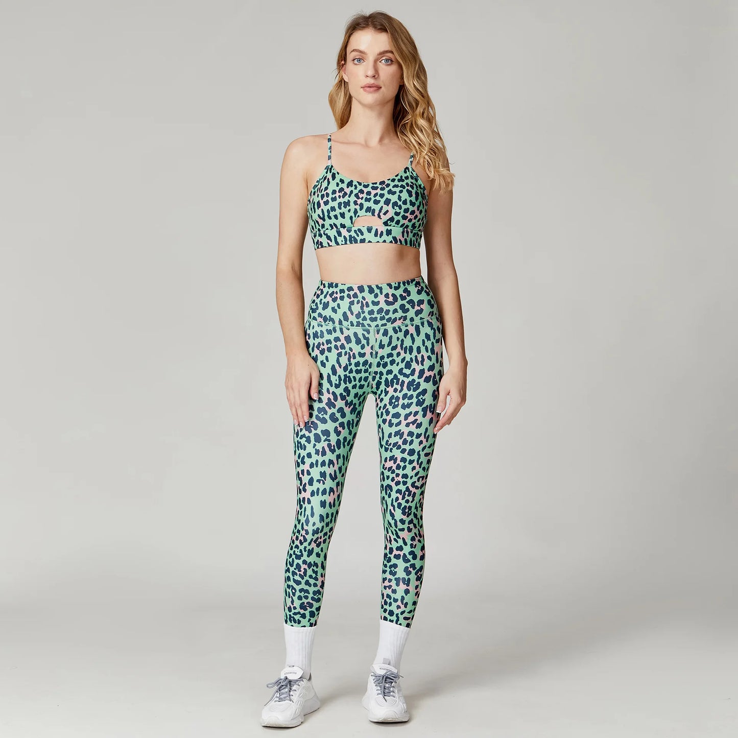 Leopard Print Yoga Set Women Clothing Tracksuits Quick Dry Women's Fitness Pants Sets Woman Outfits Women’s Gym Pants Suit