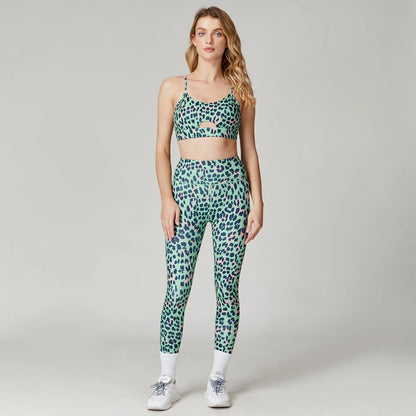 Leopard Print Yoga Set Women Clothing Tracksuits Quick Dry Women's Fitness Pants Sets Woman Outfits Women’s Gym Pants Suit