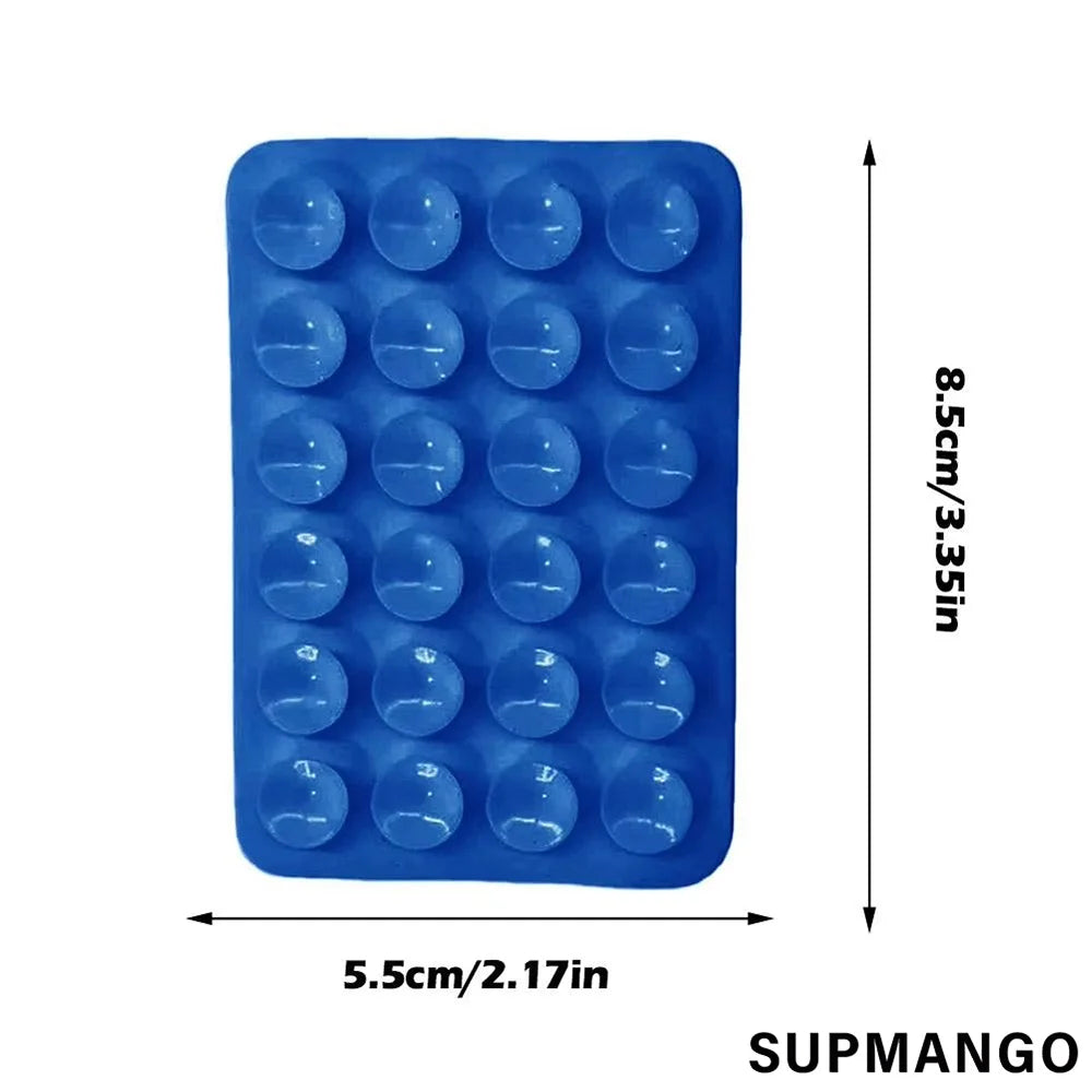 Suction Cup Wall Stand Mat Multifunctional Silicone Leather Square Phone Single-Sided Case Anti-Slip Holder Mount Suction