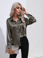 Satin Silk Long Sleeve Blouse