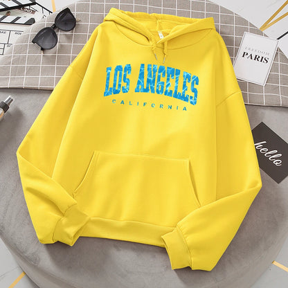 Los Angeles California Sea Surface Ripple Design Women Hoodies Novelty Fashion Hooded Casual All Match Clothes Warm Streetwear