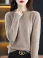 Autumn Winter Women’s 100% Mink Cashmere O-neck Pullovers Sweater Classical Casual Long Sleeve Knitwear Female Clothing Tops New