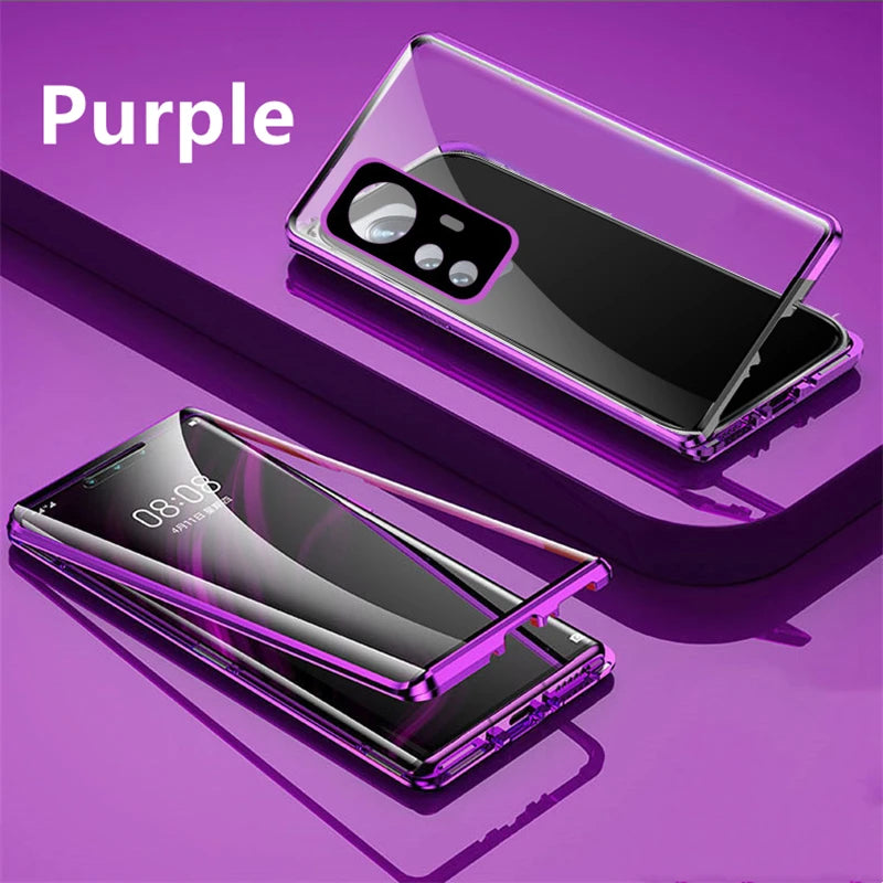 360 Double Sided Magnetic Glass Case For Xiaomi Mi 10 14 15 Pro 13 Lite Cover Mi 11 12 12S 12X 13 Lite Pro Camera Lens Protector