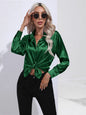 Satin Silk Long Sleeve Blouse