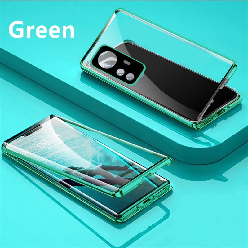 360 Double Sided Magnetic Glass Case For Xiaomi Mi 10 14 15 Pro 13 Lite Cover Mi 11 12 12S 12X 13 Lite Pro Camera Lens Protector