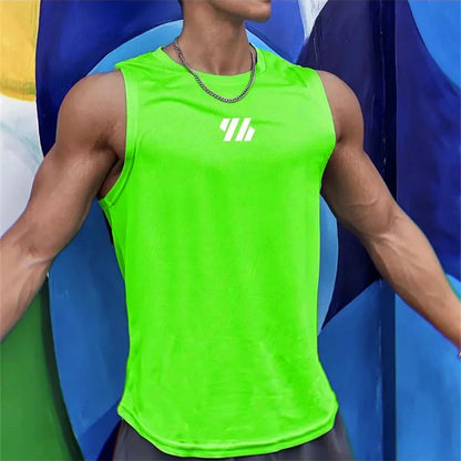 2024 newest Summer Gym Vest High Quality mesh Shirt Sleeveless T-shirts Men Tank Tops running Fitness Sports Vest men Clothing