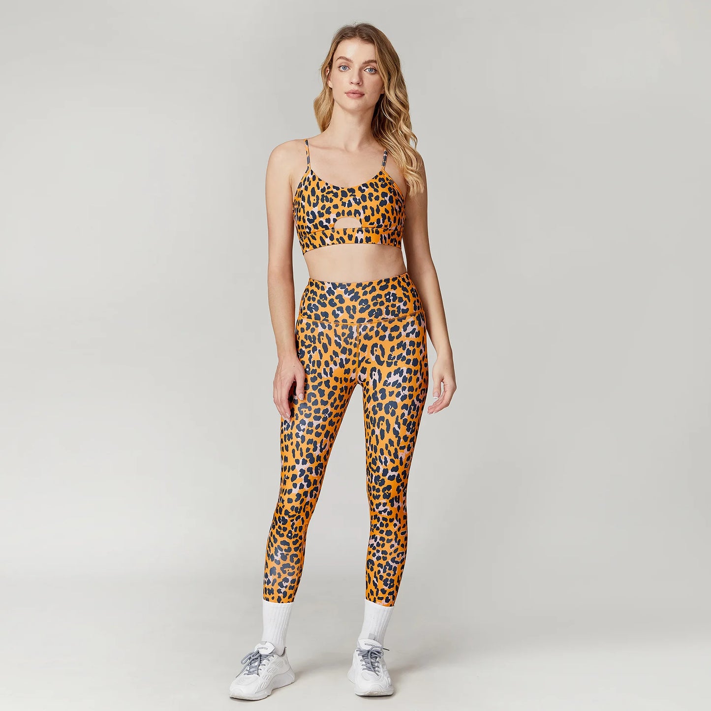 Leopard Print Yoga Set Women Clothing Tracksuits Quick Dry Women's Fitness Pants Sets Woman Outfits Women’s Gym Pants Suit