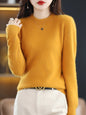 Autumn Winter Women’s 100% Mink Cashmere O-neck Pullovers Sweater Classical Casual Long Sleeve Knitwear Female Clothing Tops New