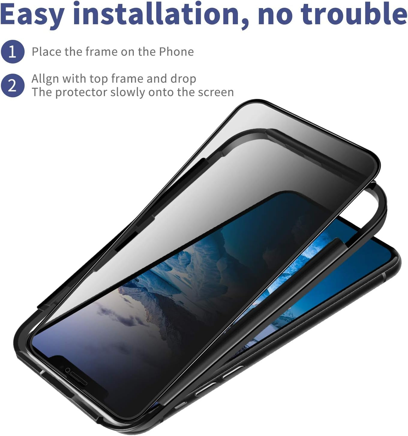 Privacy Screen Protector for Iphone 11 Iphone Xr anti Spy Full Tempered Glass Film 6.1 Inch Black