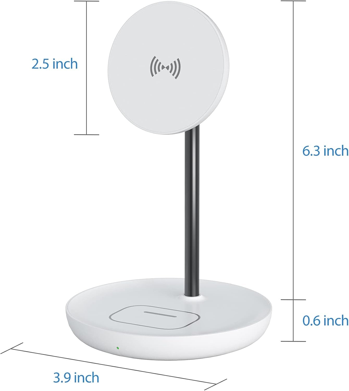 Magnetic 2 in 1 Wireless Charger Stand for Iphone 14, Iphone 13 and Iphone 12 Series, Fast Charging, Wireless Charging Station for Airpods, White