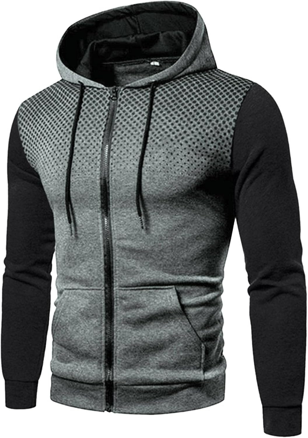 Hoodies for Men,Men'S Hoodies,Fashion Polka Dot Mens Athletic Hoodies Full-Zip Sports Long Sleeve Hooded Sweatshirts